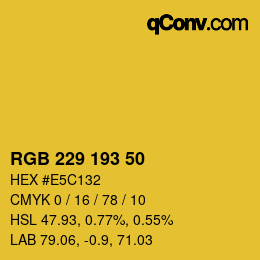 Color code: RGB 229 193 50 | qconv.com