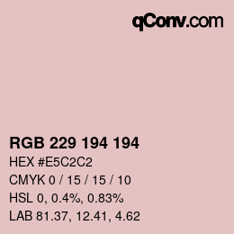 Código de color: RGB 229 194 194 | qconv.com