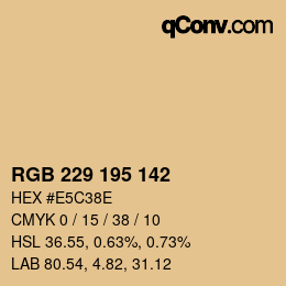 Color code: RGB 229 195 142 | qconv.com