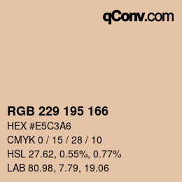 カラーコード: RGB 229 195 166 | qconv.com