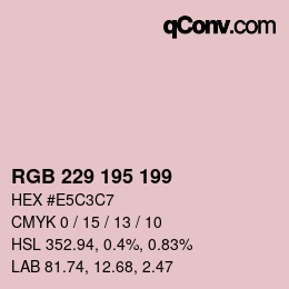 颜色代码: RGB 229 195 199 | qconv.com