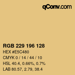 Code couleur: RGB 229 196 128 | qconv.com