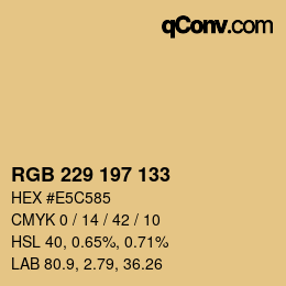 Color code: RGB 229 197 133 | qconv.com