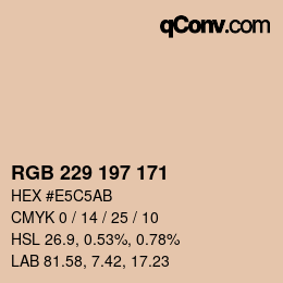 Code couleur: RGB 229 197 171 | qconv.com