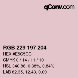 Color code: RGB 229 197 204 | qconv.com