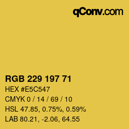Color code: RGB 229 197 71 | qconv.com