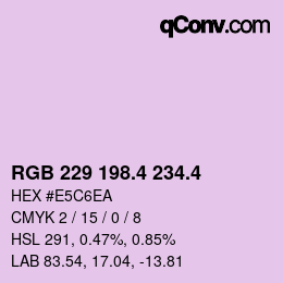 カラーコード: RGB 229 198.4 234.4 | qconv.com