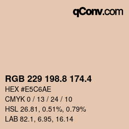 カラーコード: RGB 229 198.8 174.4 | qconv.com
