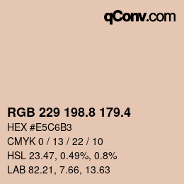 カラーコード: RGB 229 198.8 179.4 | qconv.com