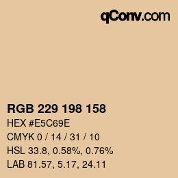 Color code: RGB 229 198 158 | qconv.com