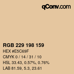 カラーコード: RGB 229 198 159 | qconv.com