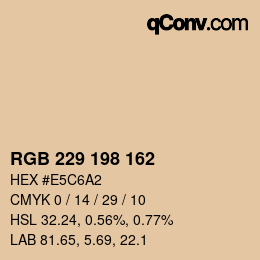 Color code: RGB 229 198 162 | qconv.com