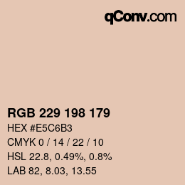 Color code: RGB 229 198 179 | qconv.com