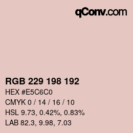 颜色代码: RGB 229 198 192 | qconv.com