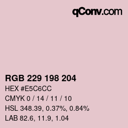 Color code: RGB 229 198 204 | qconv.com