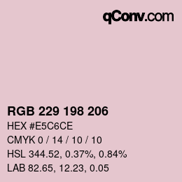 カラーコード: RGB 229 198 206 | qconv.com