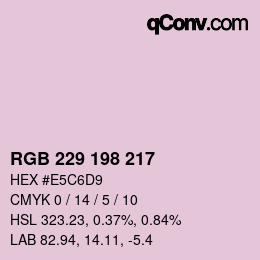 Color code: RGB 229 198 217 | qconv.com