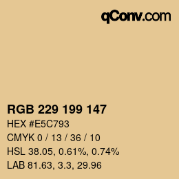 カラーコード: RGB 229 199 147 | qconv.com