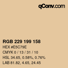 Color code: RGB 229 199 158 | qconv.com
