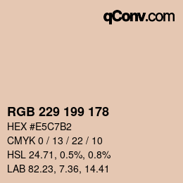 Color code: RGB 229 199 178 | qconv.com