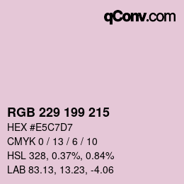 カラーコード: RGB 229 199 215 | qconv.com
