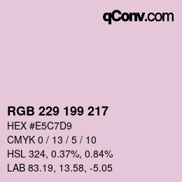 Color code: RGB 229 199 217 | qconv.com