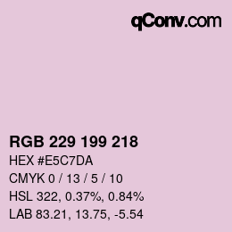 Color code: RGB 229 199 218 | qconv.com