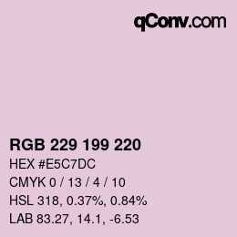 Color code: RGB 229 199 220 | qconv.com