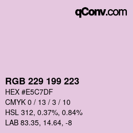 Color code: RGB 229 199 223 | qconv.com