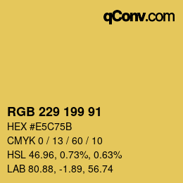 Color code: RGB 229 199 91 | qconv.com