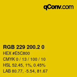 カラーコード: RGB 229 200.2 0 | qconv.com