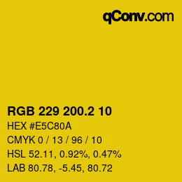 カラーコード: RGB 229 200.2 10 | qconv.com