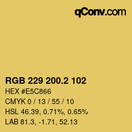 カラーコード: RGB 229 200.2 102 | qconv.com