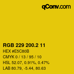 カラーコード: RGB 229 200.2 11 | qconv.com