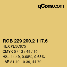 カラーコード: RGB 229 200.2 117.6 | qconv.com