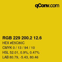 カラーコード: RGB 229 200.2 12.6 | qconv.com