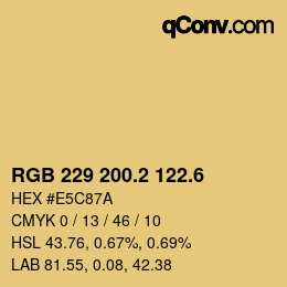 カラーコード: RGB 229 200.2 122.6 | qconv.com