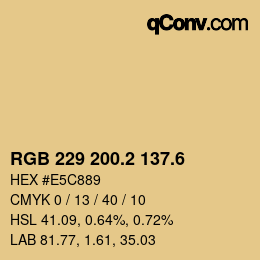 カラーコード: RGB 229 200.2 137.6 | qconv.com