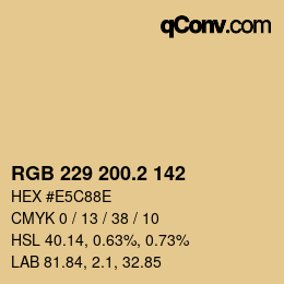 カラーコード: RGB 229 200.2 142 | qconv.com