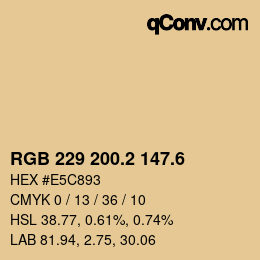 カラーコード: RGB 229 200.2 147.6 | qconv.com