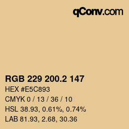 カラーコード: RGB 229 200.2 147 | qconv.com