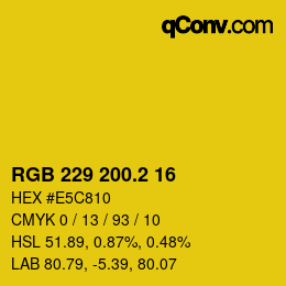 カラーコード: RGB 229 200.2 16 | qconv.com