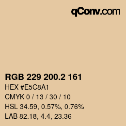 カラーコード: RGB 229 200.2 161 | qconv.com