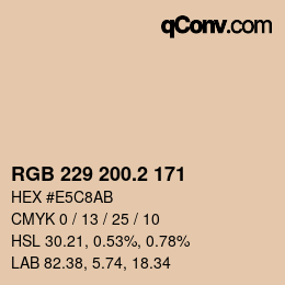 カラーコード: RGB 229 200.2 171 | qconv.com