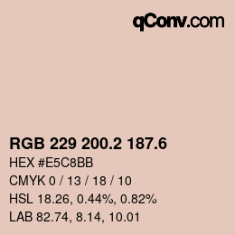 カラーコード: RGB 229 200.2 187.6 | qconv.com