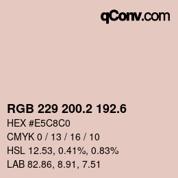 カラーコード: RGB 229 200.2 192.6 | qconv.com