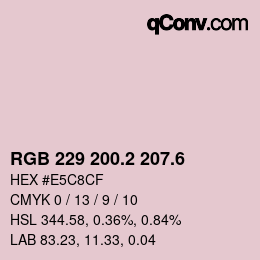 カラーコード: RGB 229 200.2 207.6 | qconv.com