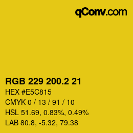 カラーコード: RGB 229 200.2 21 | qconv.com