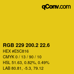 カラーコード: RGB 229 200.2 22.6 | qconv.com