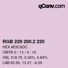 カラーコード: RGB 229 200.2 220 | qconv.com